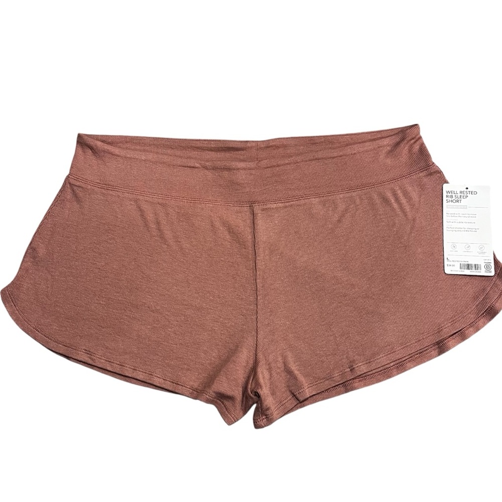 Athleta NWT Well Rested Ribbed Women’s Sleep Pajama Lounge Shorts Size Large